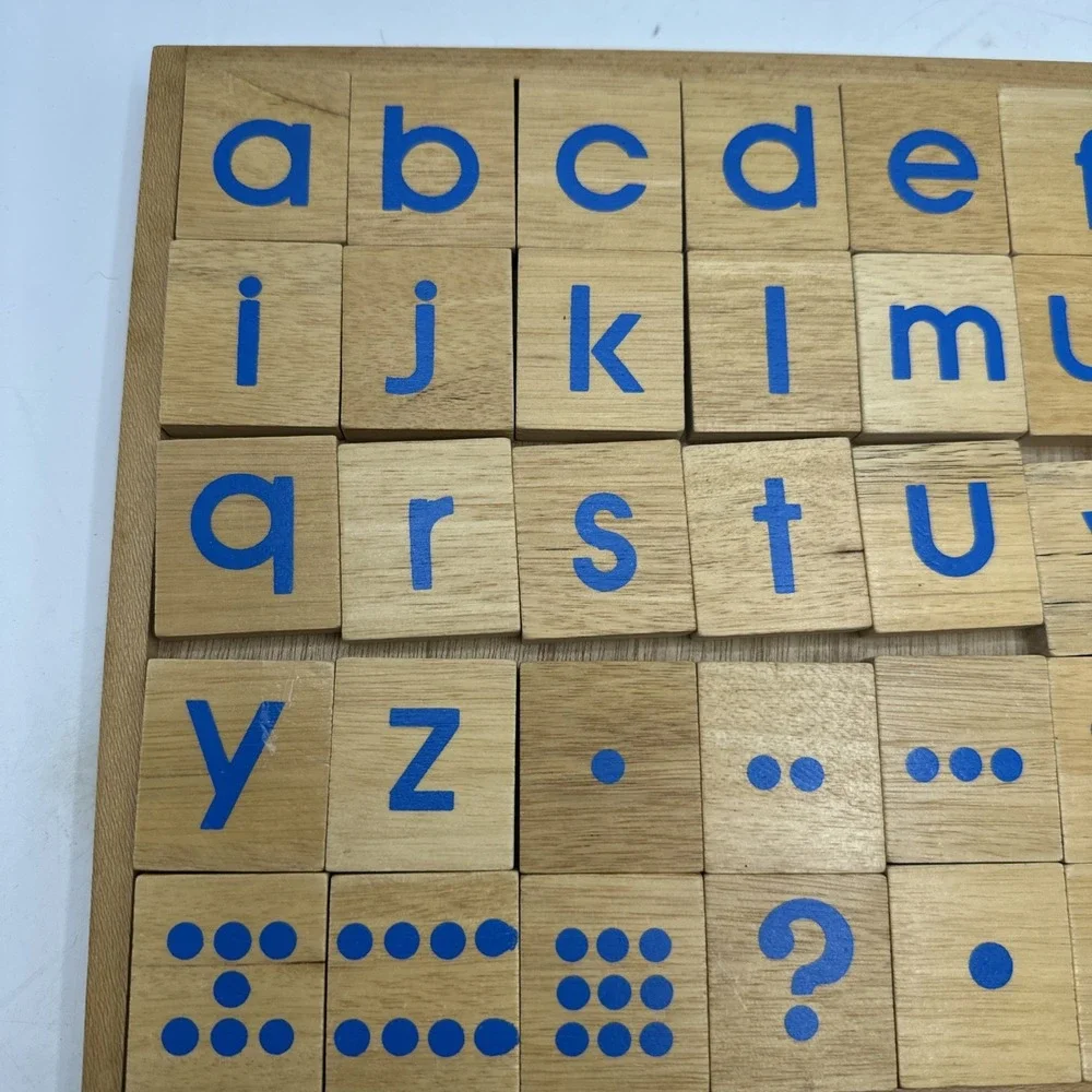Wooden Alphabet  And Number Tiles 1 1/2